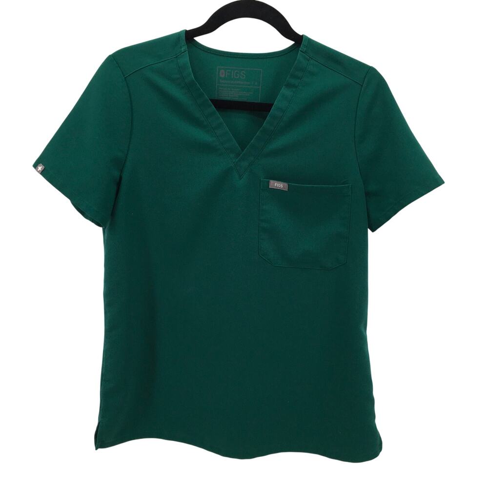 FIGS Catarina One-Pocket Scrub Top Hunter Dark Green Small S Nursing Medical - Picture 2 of 6